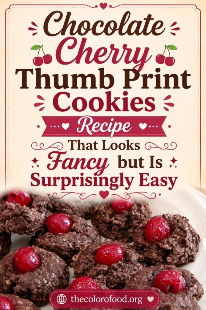 Chocolate Cherry Thumb Print Cookies Recipe